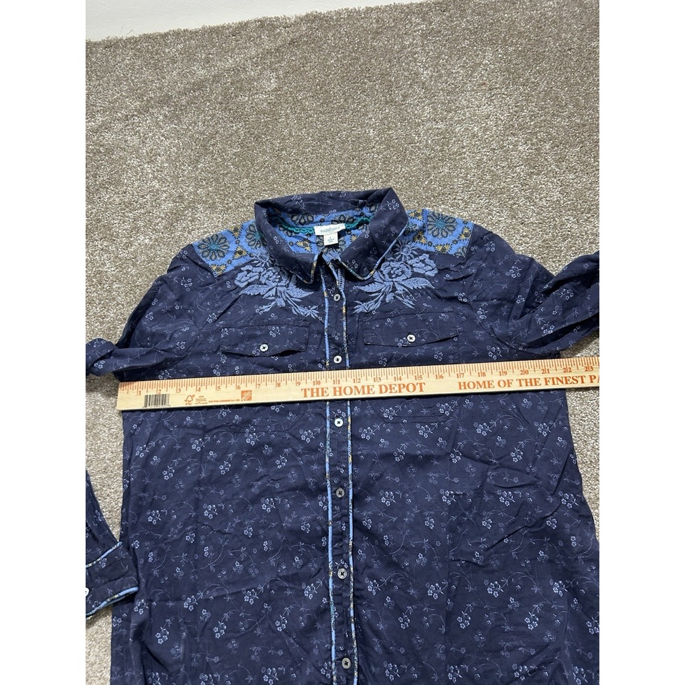 Sundance Women's L Joyous Day Button Down Western Embroidered Boho Top - Picture 4 of 8